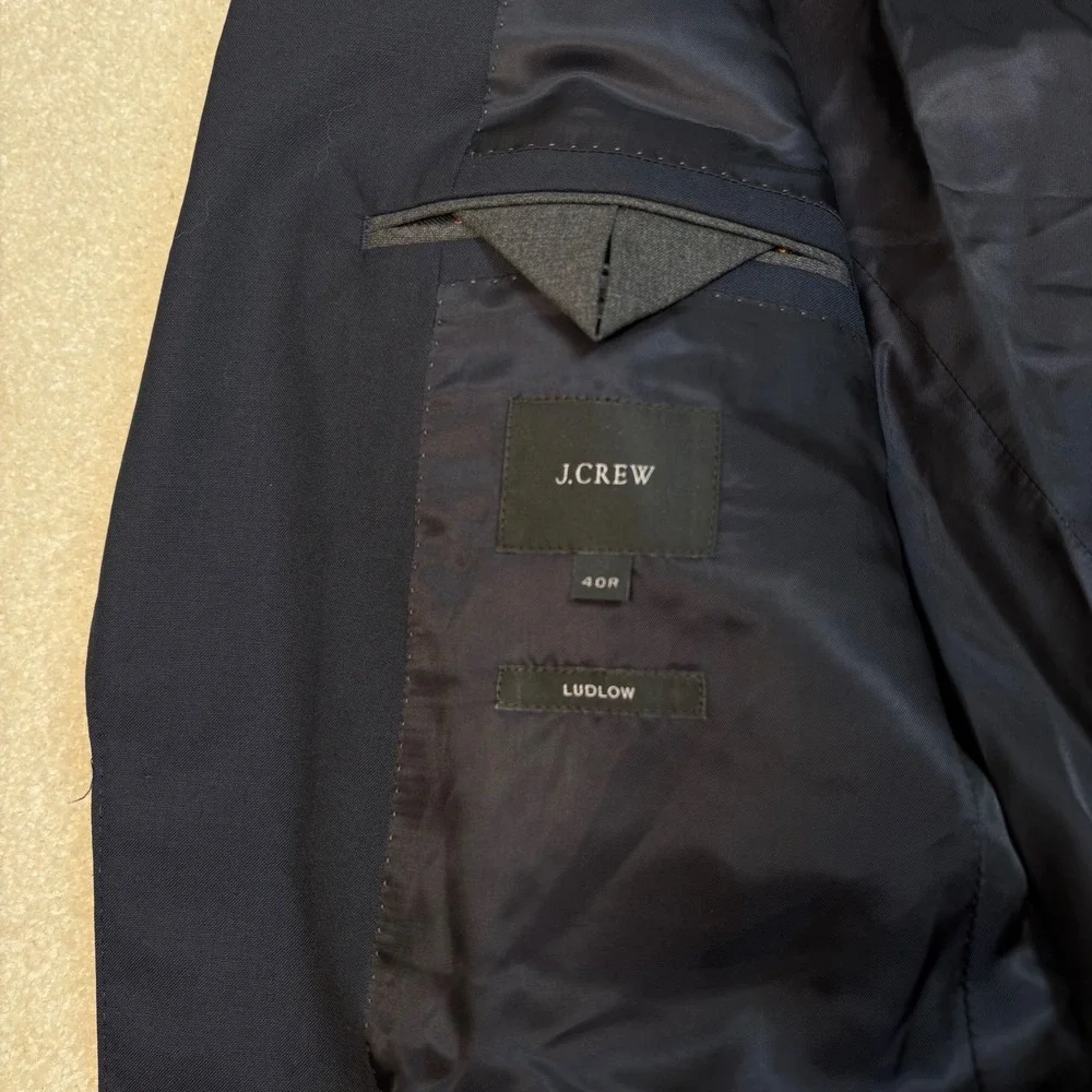 J.Crew Ludlow Blazer 40R Navy Blue Loro Piana Super 120s Italian Wool Blazer